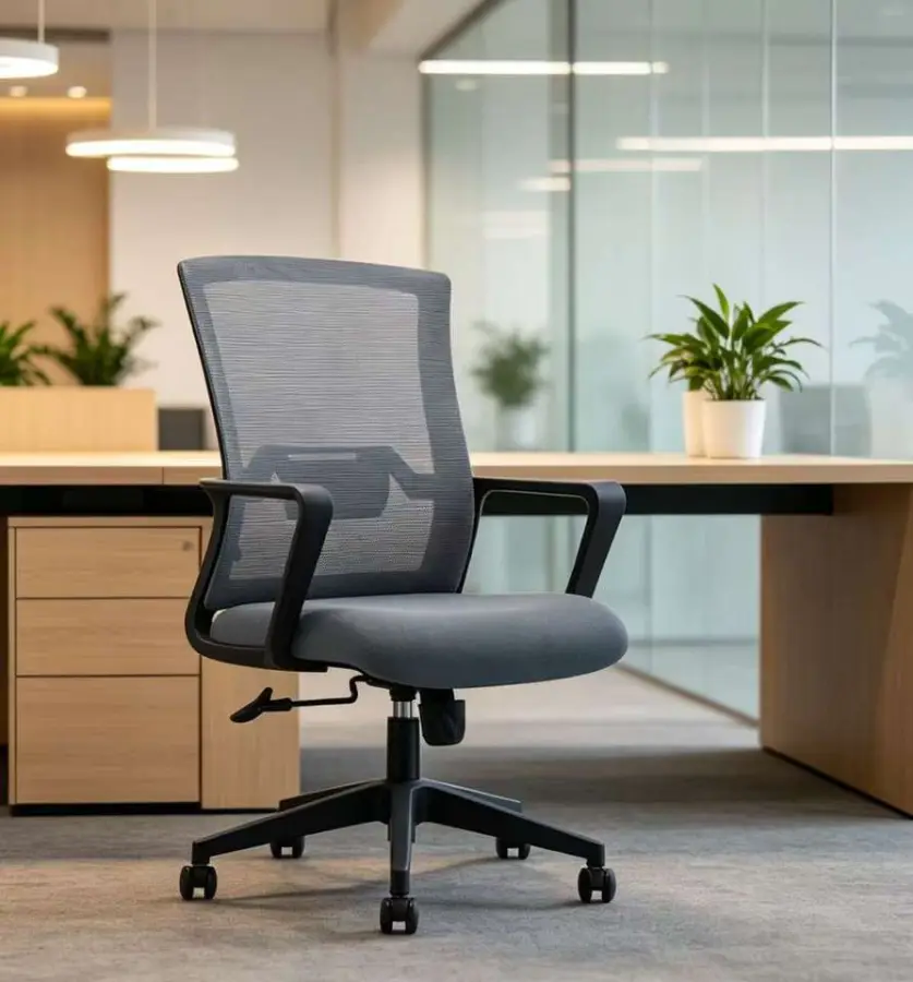 Modern Adjustable Mesh Executive Office Chair with Height Adjustable Swivel Base Saber Legs-Factory Wholesale Chair — view 1