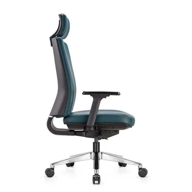 Modern Style Brown & Black PU Leather Office Chair Swivel & Revolving Guest Manager Boss Luxury Chair — image 4