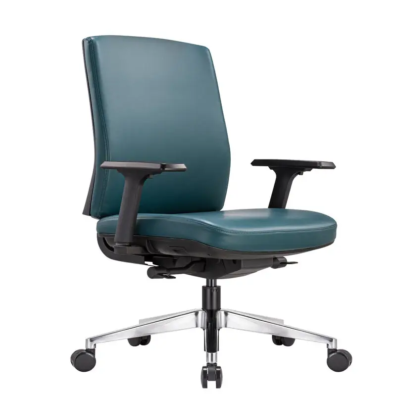 Modern Style Brown & Black PU Leather Office Chair Swivel & Revolving Guest Manager Boss Luxury Chair — image 6