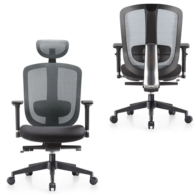 Ergonomic Office Mesh Chairs with Italy Mechanism Self-adjust Back and Aluminium Support Office Furniture — image 3