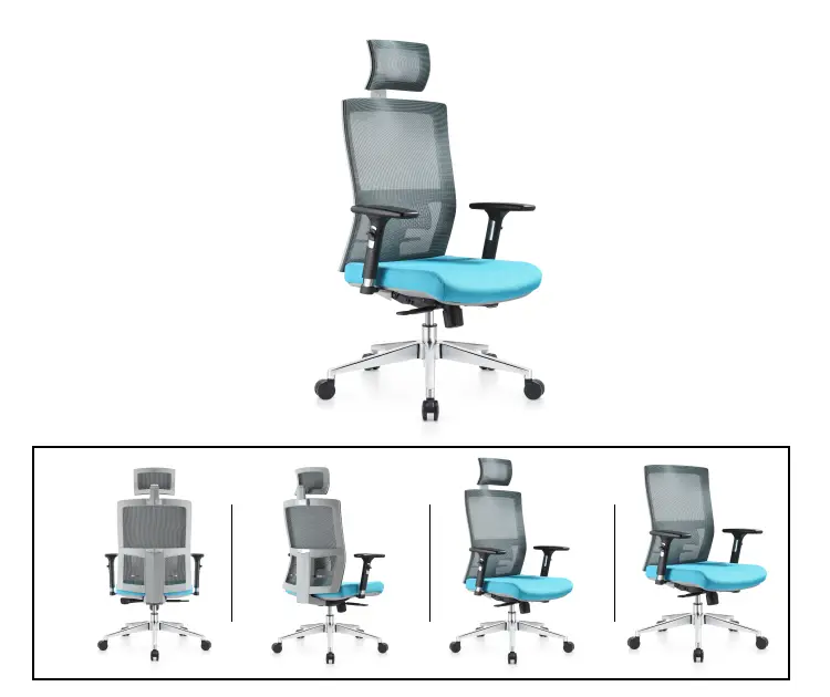 Modern Style High Back Mesh Office Chair Computer Gaming Chair Racing Swivel Chair with Headrest Office Furniture — image 7