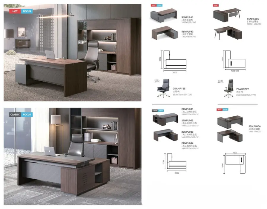 Modern Luxury Office Furniture Convertible CEO Desks for Boss Executives Low Price Executive Office Desk — image 6