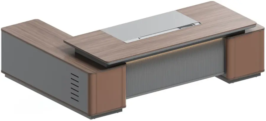Online Wholesale Fanmi Modern Convertible L-Shaped Executive Desk Office Table E0 MFC Melamine Top for Boss Manager CEO — view 5