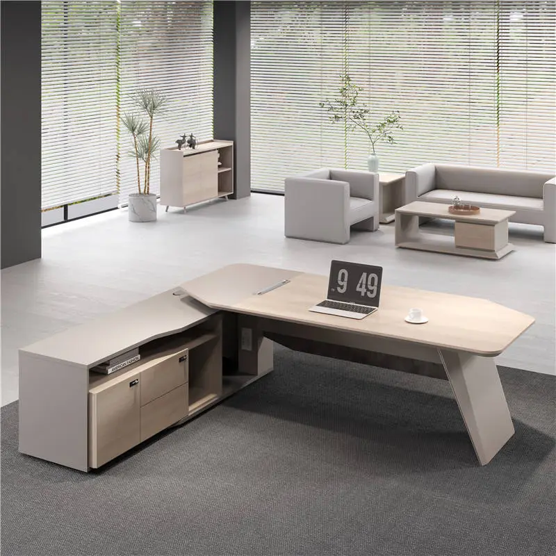 Quality Guarantee Modern Convertible Luxury Executive CEO Office Desk with MFC Melamine Top Commercial Furniture — view 1