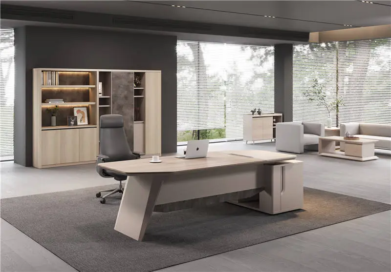 Quality Guarantee Modern Convertible Luxury Executive CEO Office Desk with MFC Melamine Top Commercial Furniture — image 2