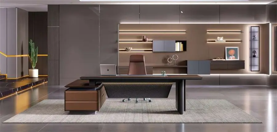 Low Price Modern Convertible Executive Office Desk with E0 MFC Melamine Top Luxury CEO Computer Table Furniture — view 3