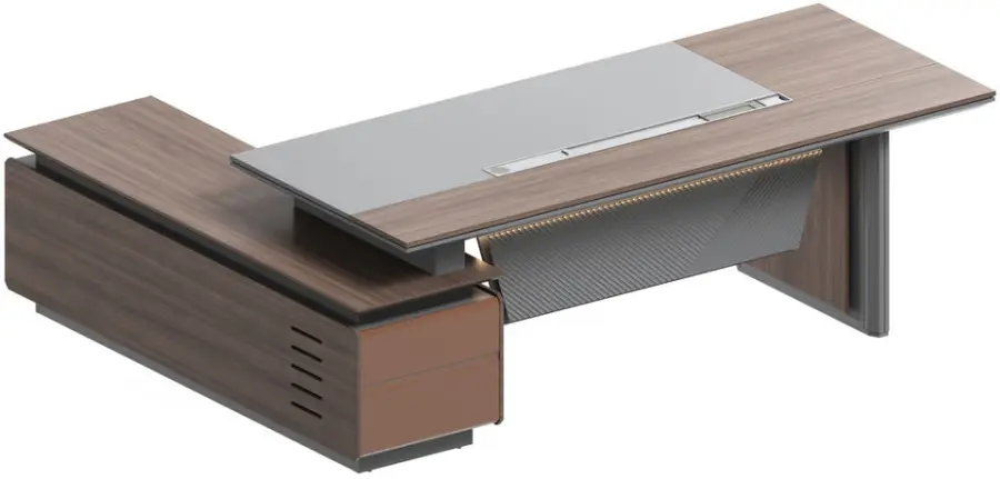 Low Price Modern Convertible Executive Office Desk with E0 MFC Melamine Top Luxury CEO Computer Table Furniture — view 5
