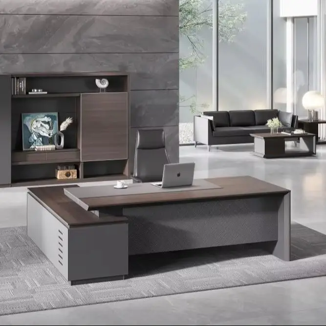 Factory Prices OEM Modern Luxury Ergonomic Convertible Executive Office Table with E0 MFC Material Commercial Furniture — view 1