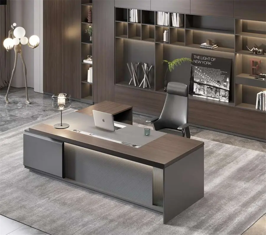 Chinese Factory Price Modern Convertible Luxury Executive Computer Office Desk with E0 MFC Material — image 4