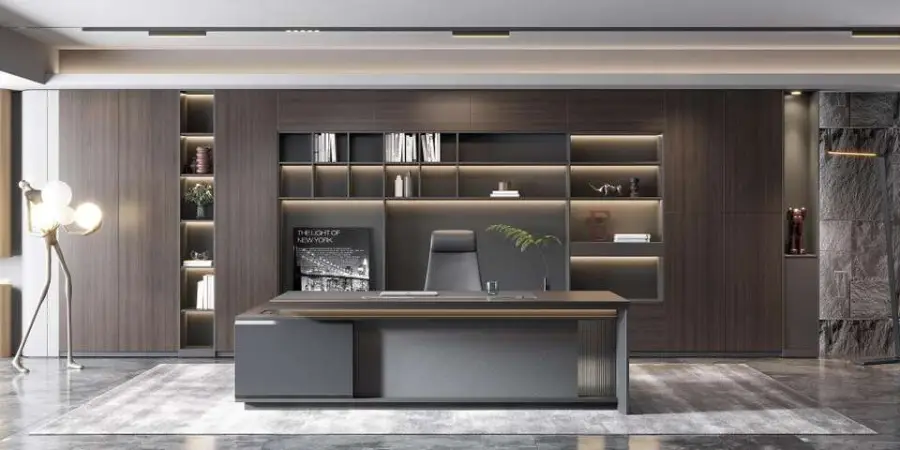 Chinese Factory Price Modern Convertible Luxury Executive Computer Office Desk with E0 MFC Material — image 5