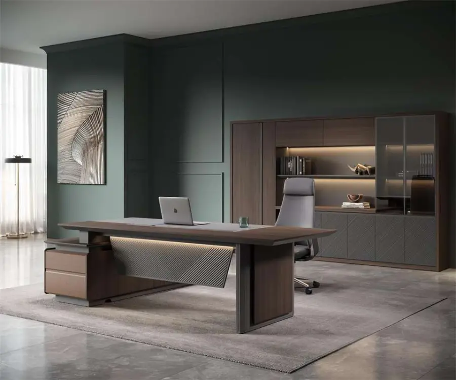 Manufacturer Wholesale Luxury CEO Executive Convertible Modern Office Desk — image 4