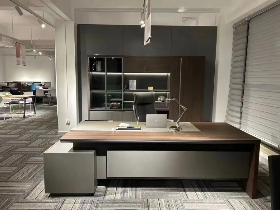 Luxury Modern L Shape Director Ceo Boss Wooden Workstation Desk Office Furniture Table Set Manger Executive Office Desk — image 4