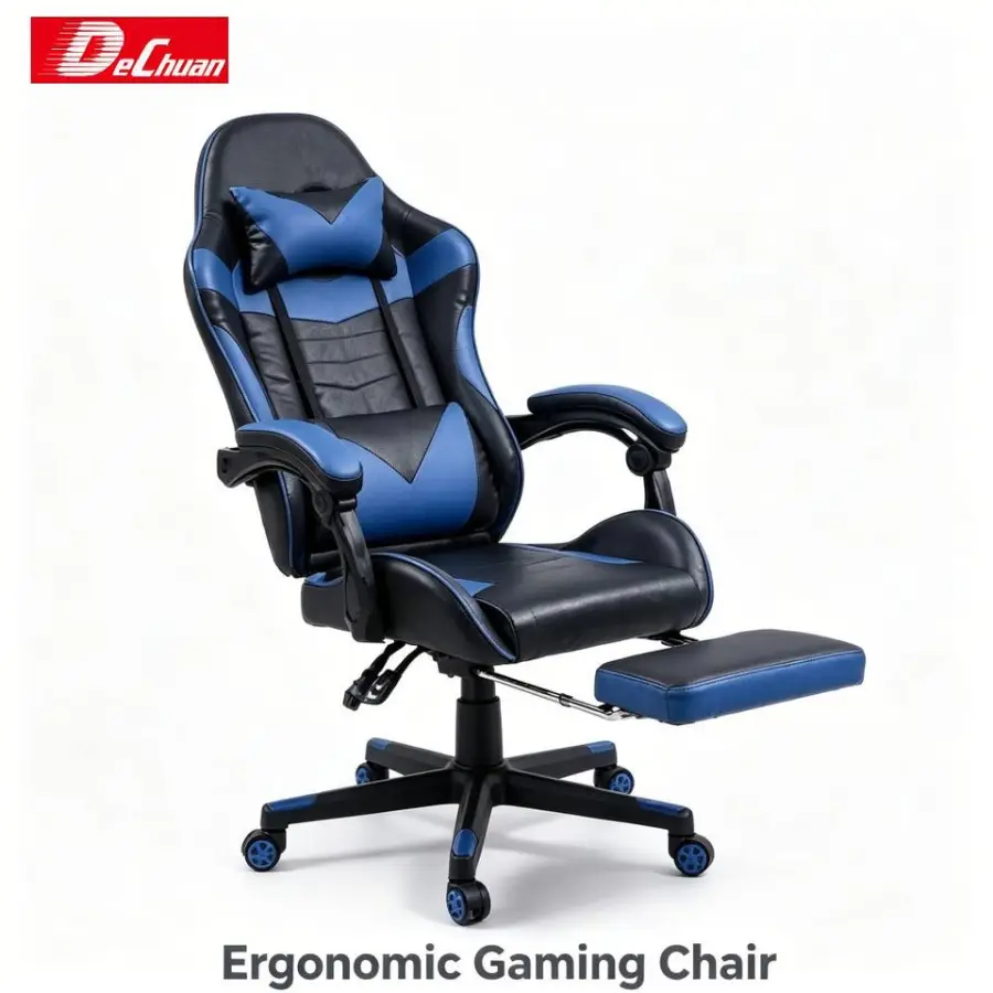 Multi-Function Adjustable Gaming Chair Laptop Desk Chair Massage Heating Extendable Footrest 4D Armrests Breathable Mesh — view 1