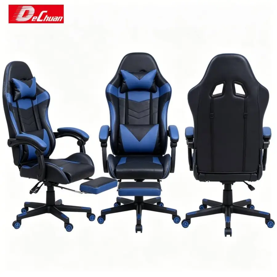 Multi-Function Adjustable Gaming Chair Laptop Desk Chair Massage Heating Extendable Footrest 4D Armrests Breathable Mesh — view 4