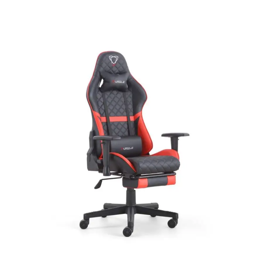 High Back Ergonomic Gaming Chair Footrest Built-in Massage Adjustable Recline 4D Armrests Breathable Mesh Fabric Plastic — image 2