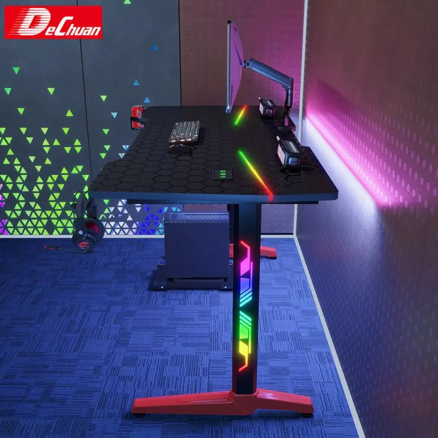 RGB Gaming Desk Bulk Order with Cup Holder Headphone Hook 2 Sizes — image 6