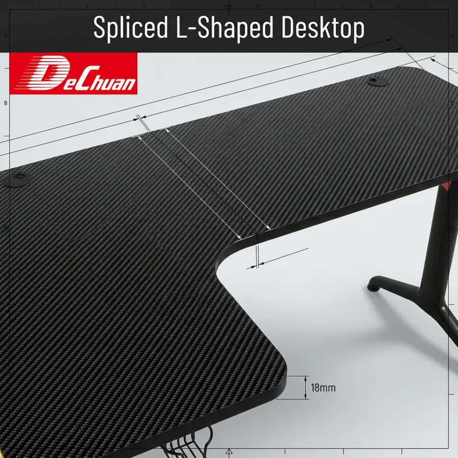 USB Powered RGB L Shaped Computer Desk Gaming Table with Cup Holder — image 4