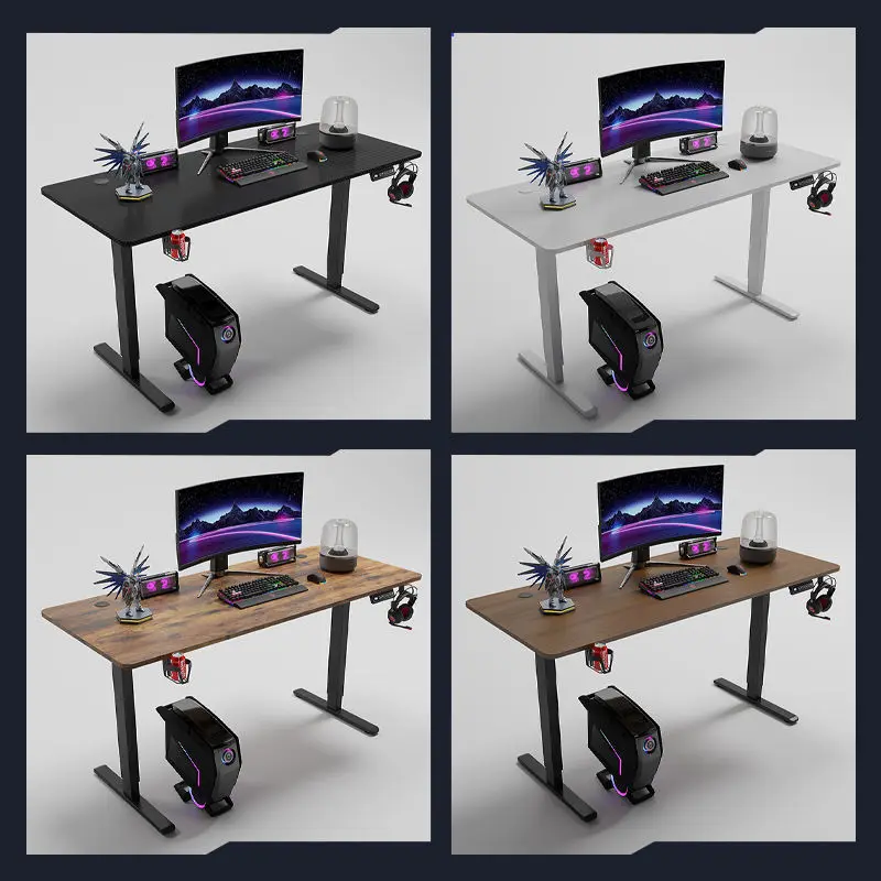 Professional Motorized Height Adjustable Desk T-Shaped Steel Frame Dual Hooks for Modern Workspace — image 6
