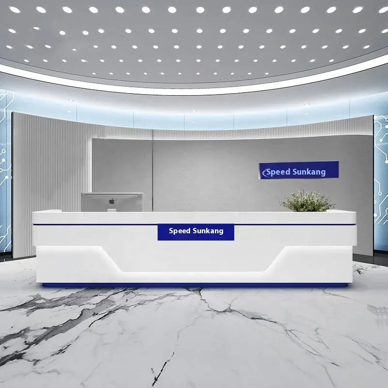 Modern Simple Reception Desk for Hotels Medical Consultations Lacquered Beauty Salon Cashier Desk Schools Hospitals Cust — view 1