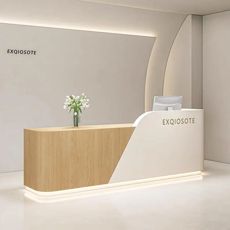 Modern Luxury Wood Reception Desk for Commercial Spaces-Durable Eco-Friendly Design for Hotels Offices Shops & Malls — view 1