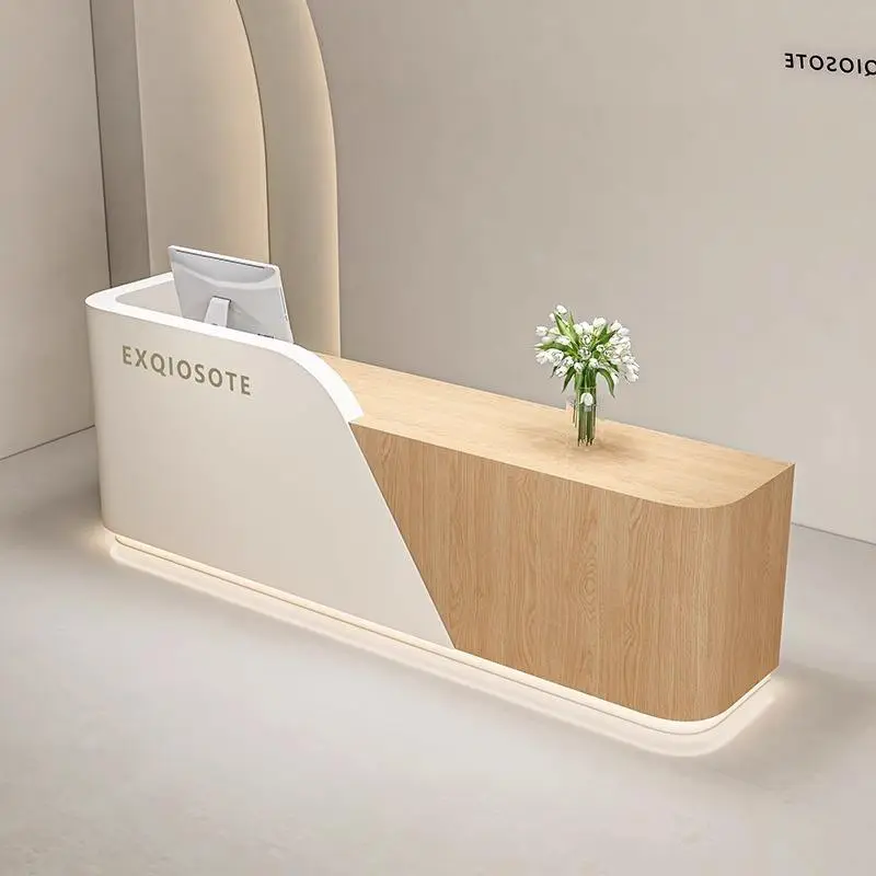 Modern Luxury Wood Reception Desk for Commercial Spaces-Durable Eco-Friendly Design for Hotels Offices Shops & Malls — image 4