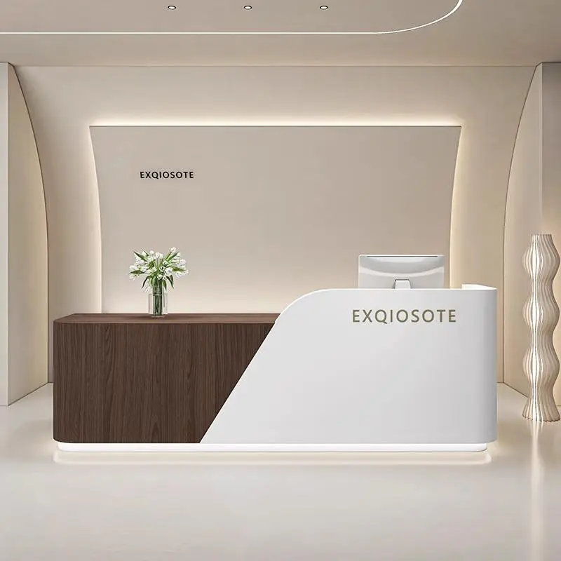 Modern Luxury Wood Reception Desk for Commercial Spaces-Durable Eco-Friendly Design for Hotels Offices Shops & Malls — image 6