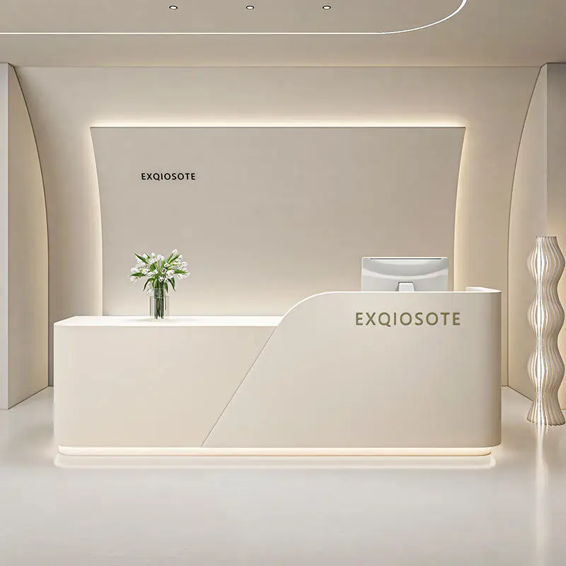 Modern Luxury Wood Reception Desk for Commercial Spaces-Durable Eco-Friendly Design for Hotels Offices Shops & Malls — image 7