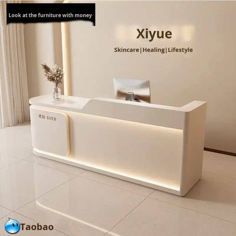 Modern Simple Lacquered Bar Counter Reception Desk for Beauty Salons Medical/Dental Clinics Clothing Schools/Hospitals Wood — image 5