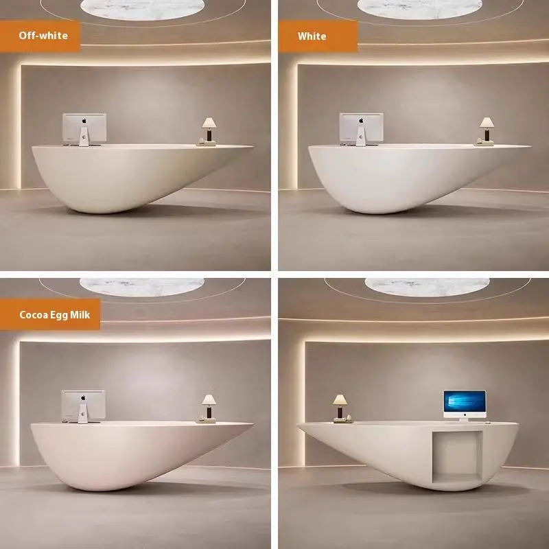 Special-Shaped Fiberglass Foldable Stain-Resistant Durable Baking Varnish Front Desk for Hotels Hospitals Malls Company — image 7