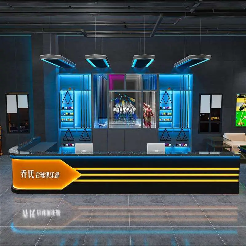 Industrial-Style Bar Cashier Counter for Hotels Internet Cafes Fitness Reception-for Billiards Halls Esports Schools/Hospitals — image 4