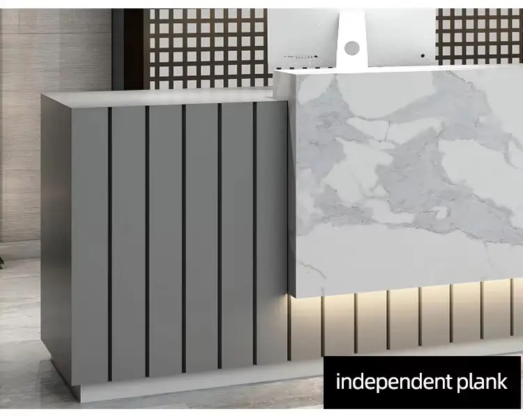 HighEnd Modern Faux Marble Reception Desk for Hotel Hospital School Beauty Salon Commercial Use with Eco-Friendly Design — image 6