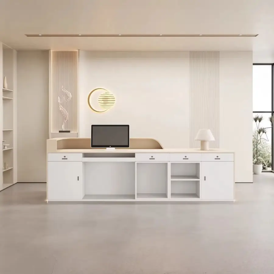 Custom LED Light Reception Counter with Irregular Wave Design Multi-Color & Size Customizable — image 7