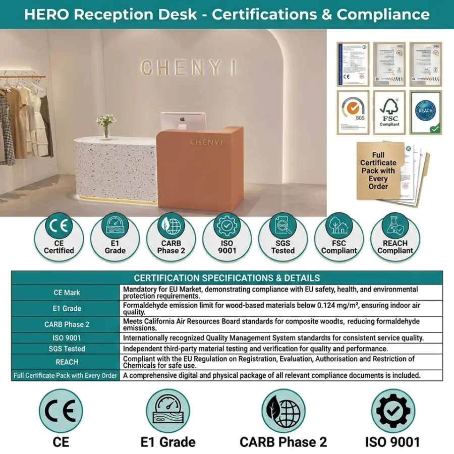 Eco Friendly Durable Wood Square Front Counter Modern Office Reception Table for Hotel Lobby Enterprise Office — view 4