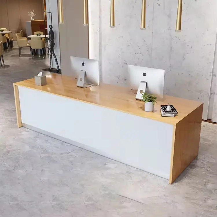 Custom Modern Minimalist Rectangular Reception Desk Multi-Color Front Desk for Office Beauty Salon Boutique — image 3
