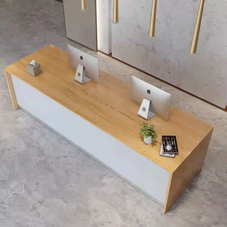 Custom Modern Minimalist Rectangular Reception Desk Multi-Color Front Desk for Office Beauty Salon Boutique — image 4