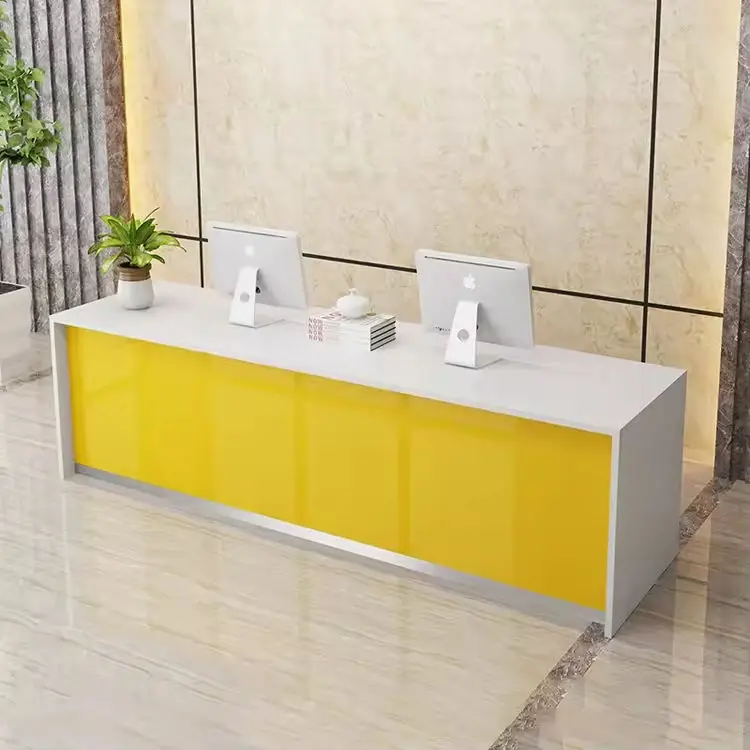 Custom Modern Minimalist Rectangular Reception Desk Multi-Color Front Desk for Office Beauty Salon Boutique — image 5
