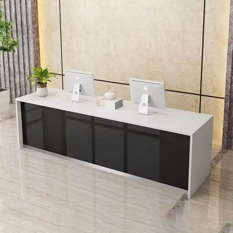 Custom Modern Minimalist Rectangular Reception Desk Multi-Color Front Desk for Office Beauty Salon Boutique — image 7