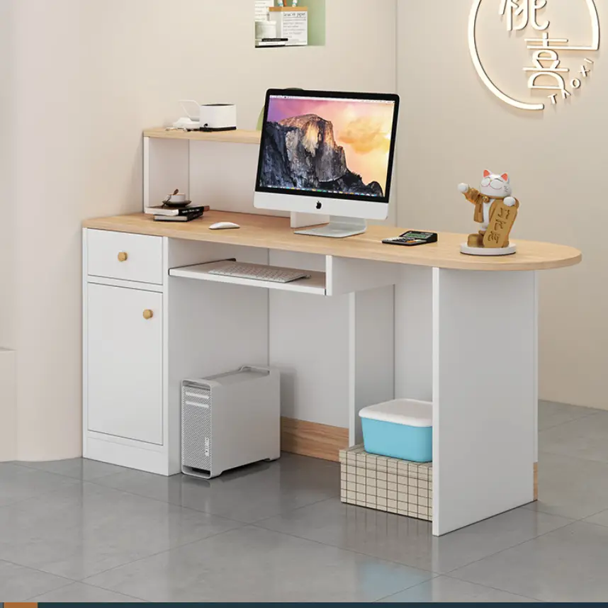 Custom Minimalist Wood Reception Desk Modern Front Desk for Clothing Shop Salon Office Boutique — image 6