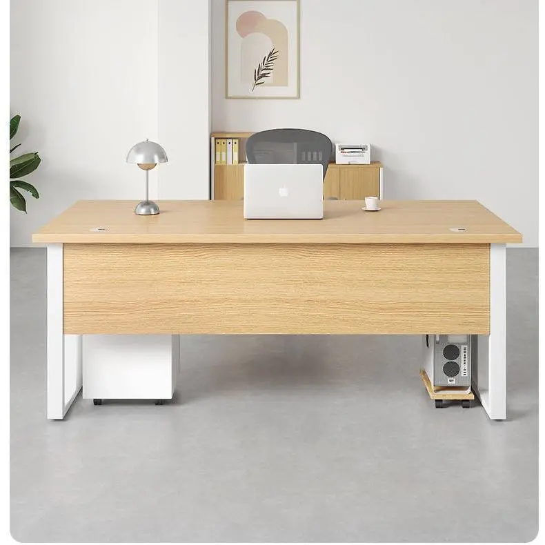 Office Commercial Nordic Style Modern Single Person Manager Boss Executive Desk Stain-resistant Corrosion-resistant Removable — image 4