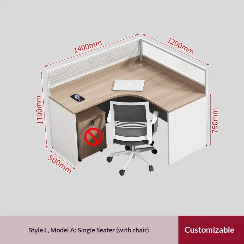 Qian Yang QY-YJ-83 Custom Modern Minimalist Office Desk Four-person Computer Desk Chair Combination 2/4/6-person Desk — image 7