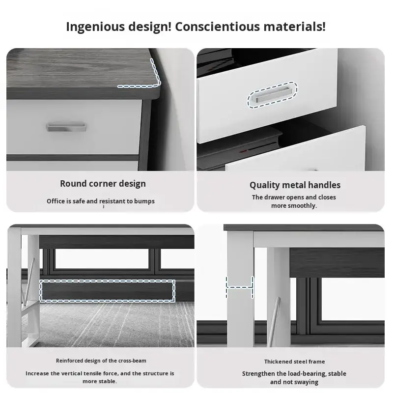 Modern Convertible Office Desk Premium Furniture Durable Build Eco-Friendly Spacious Work Surface Storage Home Offices Corporate — image 4