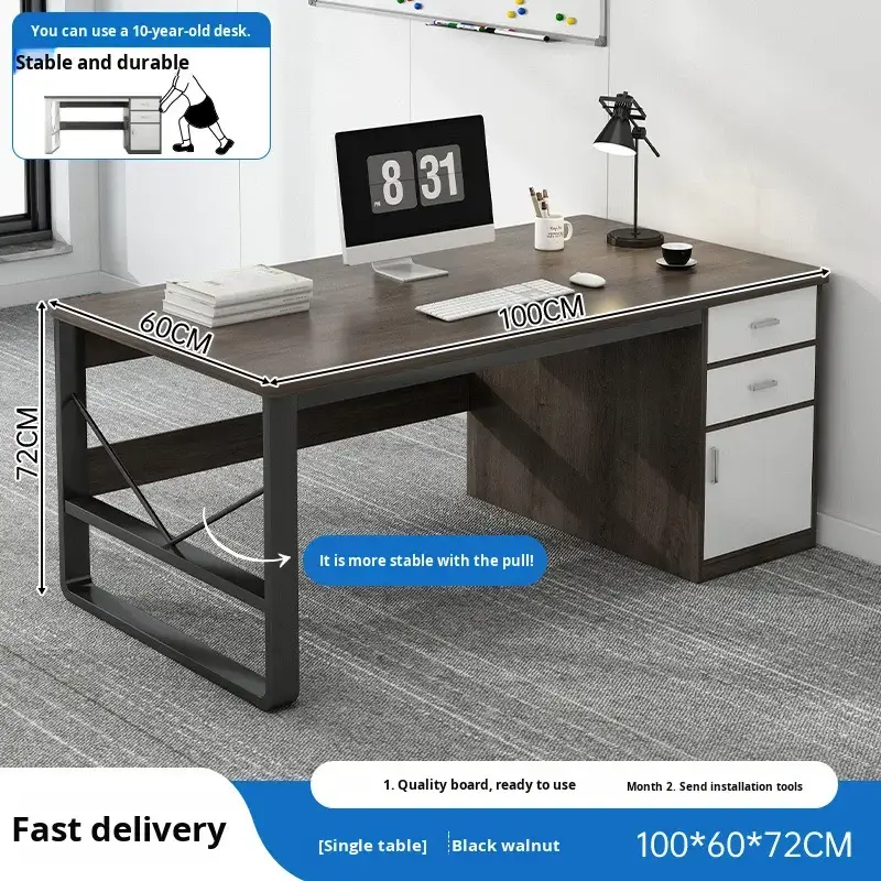 Modern Convertible Office Desk Premium Furniture Durable Build Eco-Friendly Spacious Work Surface Storage Home Offices Corporate — image 5