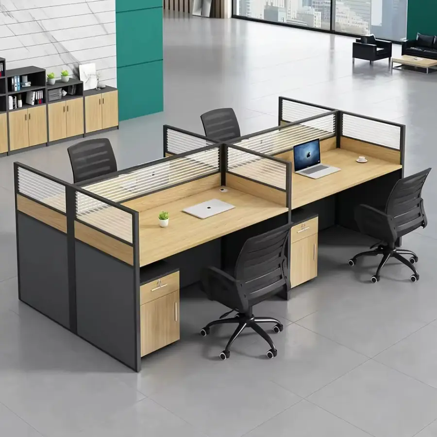 Modern Modular MDF Office Workstation Table Partition Design Corporate Open Office Areas Startup Companies Studios Multi-Person — image 5