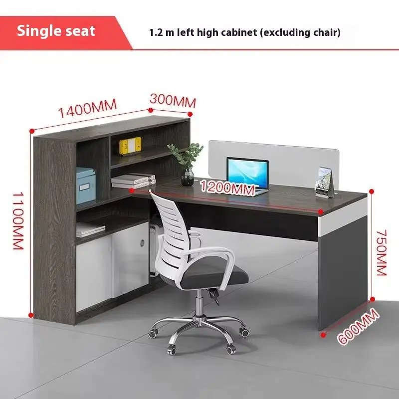 Simple Modern Wooden Finance Table Furniture Office Desk Chair Combination 2/3/4/6 Artificial Position Screen Card Holder manager's desk — image 7