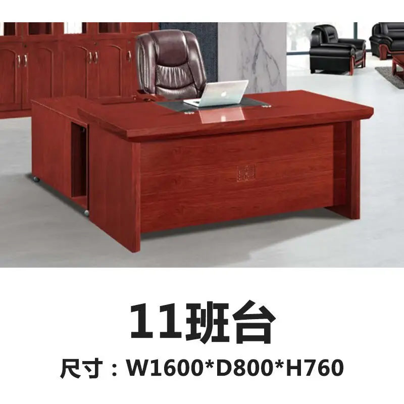 Contemporary Chinese Single Executive Desk Office Chair Set New Solid Wood Furniture Boss Manager's Desk Painted Assembled — image 5