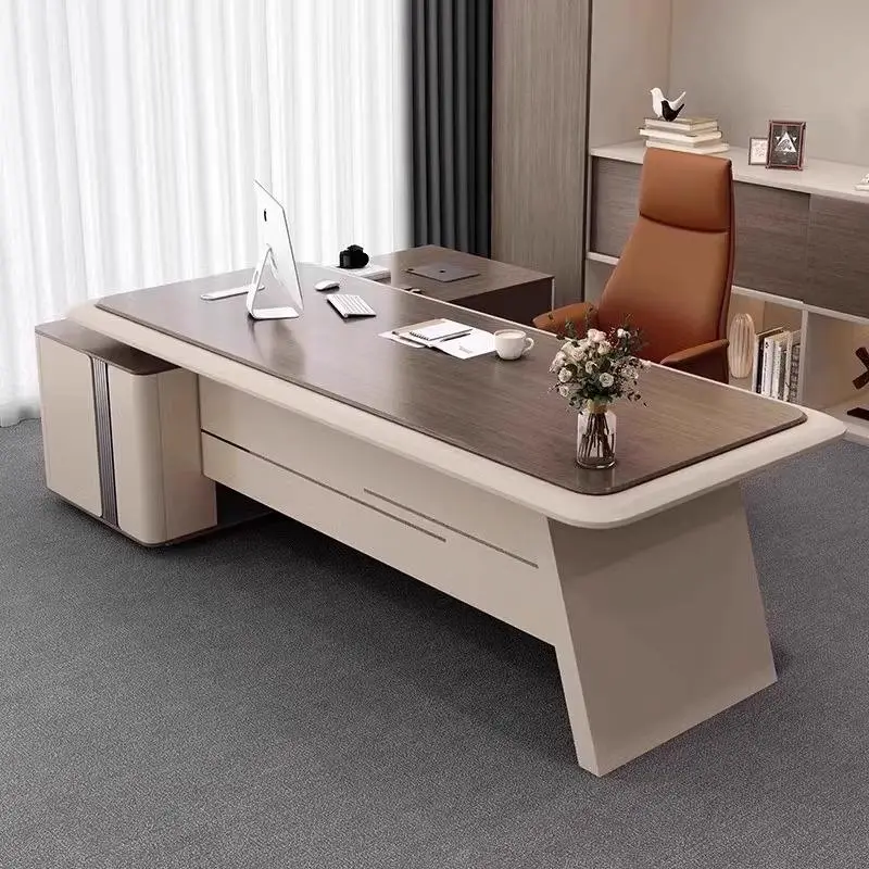 Boss High-End Luxury Desk Chair Set Modern Minimalist Design Durable Wooden Eco-Friendly Office Building Home Workstatio — view 1