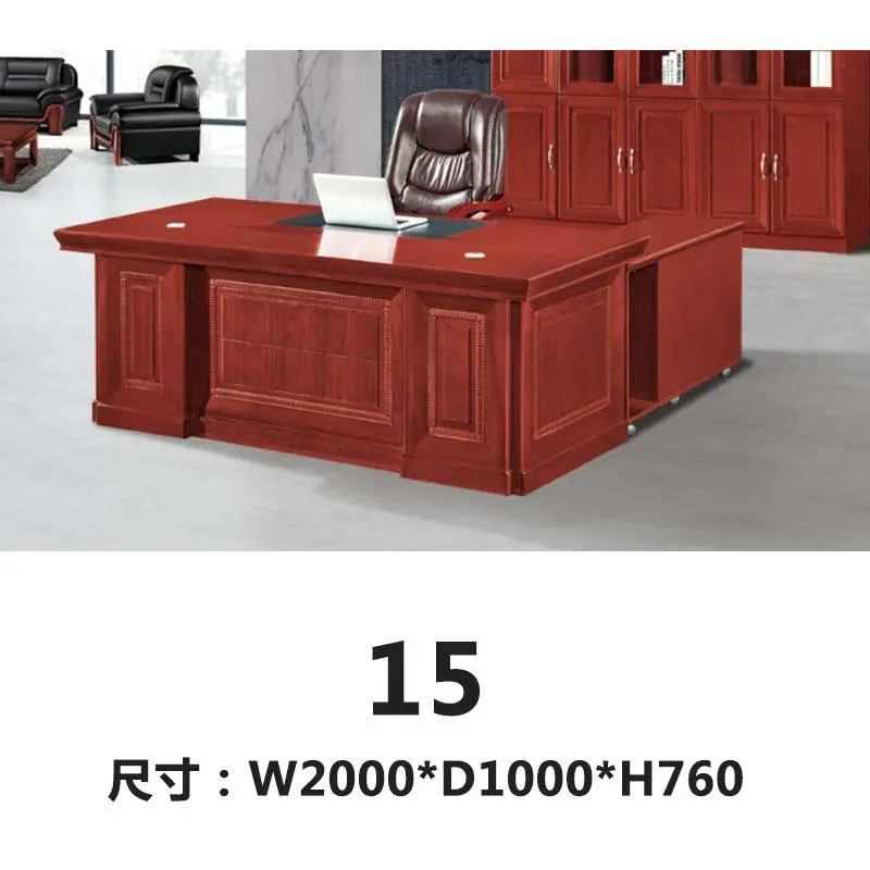 Contemporary Chinese Single Executive Desk Office Chair Set New Solid Wood Furniture Boss Manager's Desk Painted Assembled — image 6