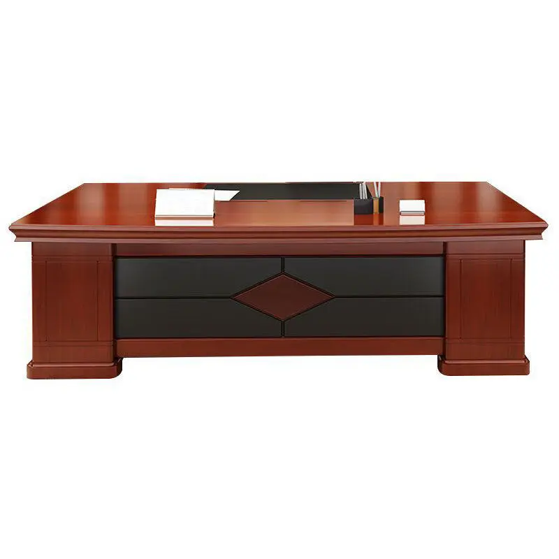 Contemporary Chinese Single Executive Desk Office Chair Set New Solid Wood Furniture Boss Manager's Desk Painted Assembled — image 7
