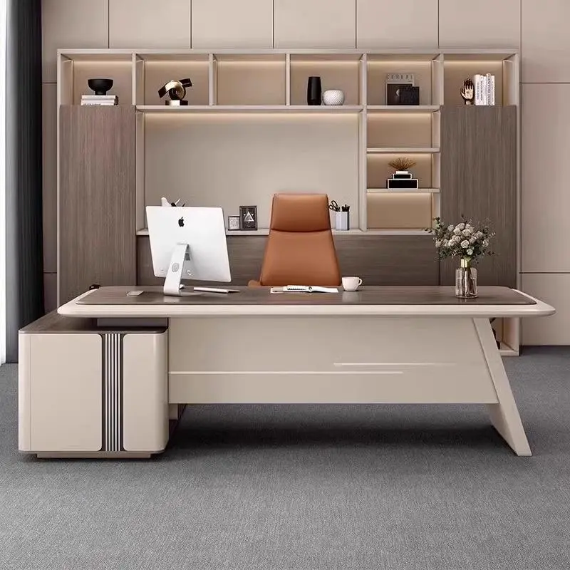 Boss High-End Luxury Desk Chair Set Modern Minimalist Design Durable Wooden Eco-Friendly Office Building Home Workstation Office — image 3