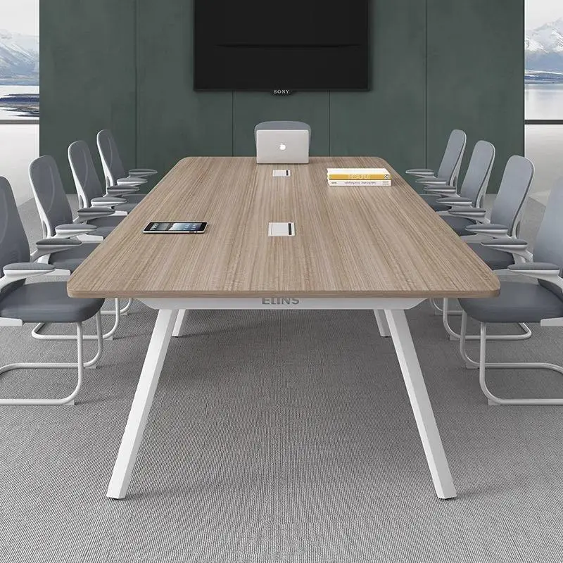 Creative Modern Wood Large Small Workbench Simple Modern Training Table for Conference Negotiation Room Easy Assembly Sc — view 1